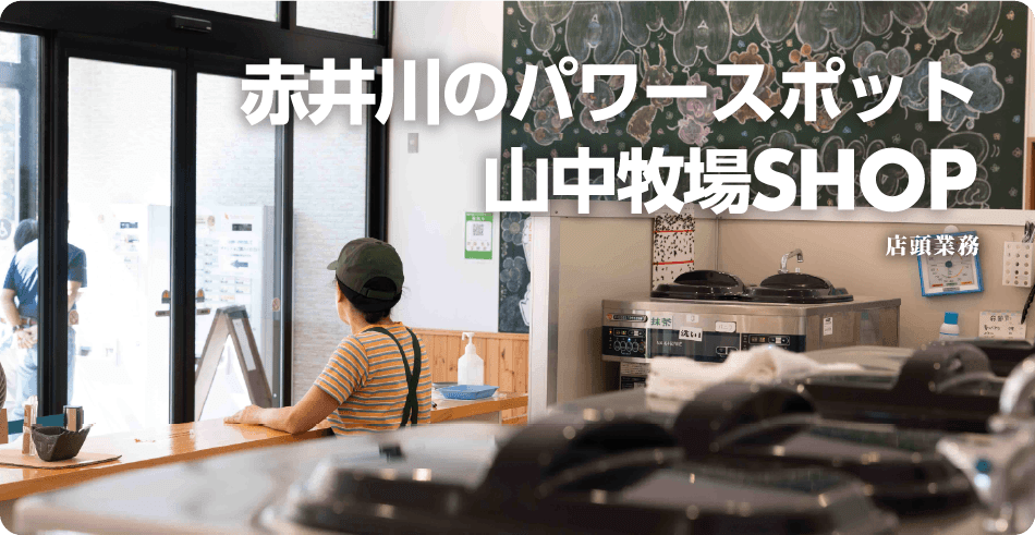 赤井川のパワースポット 山中牧場SHOP 店頭業務